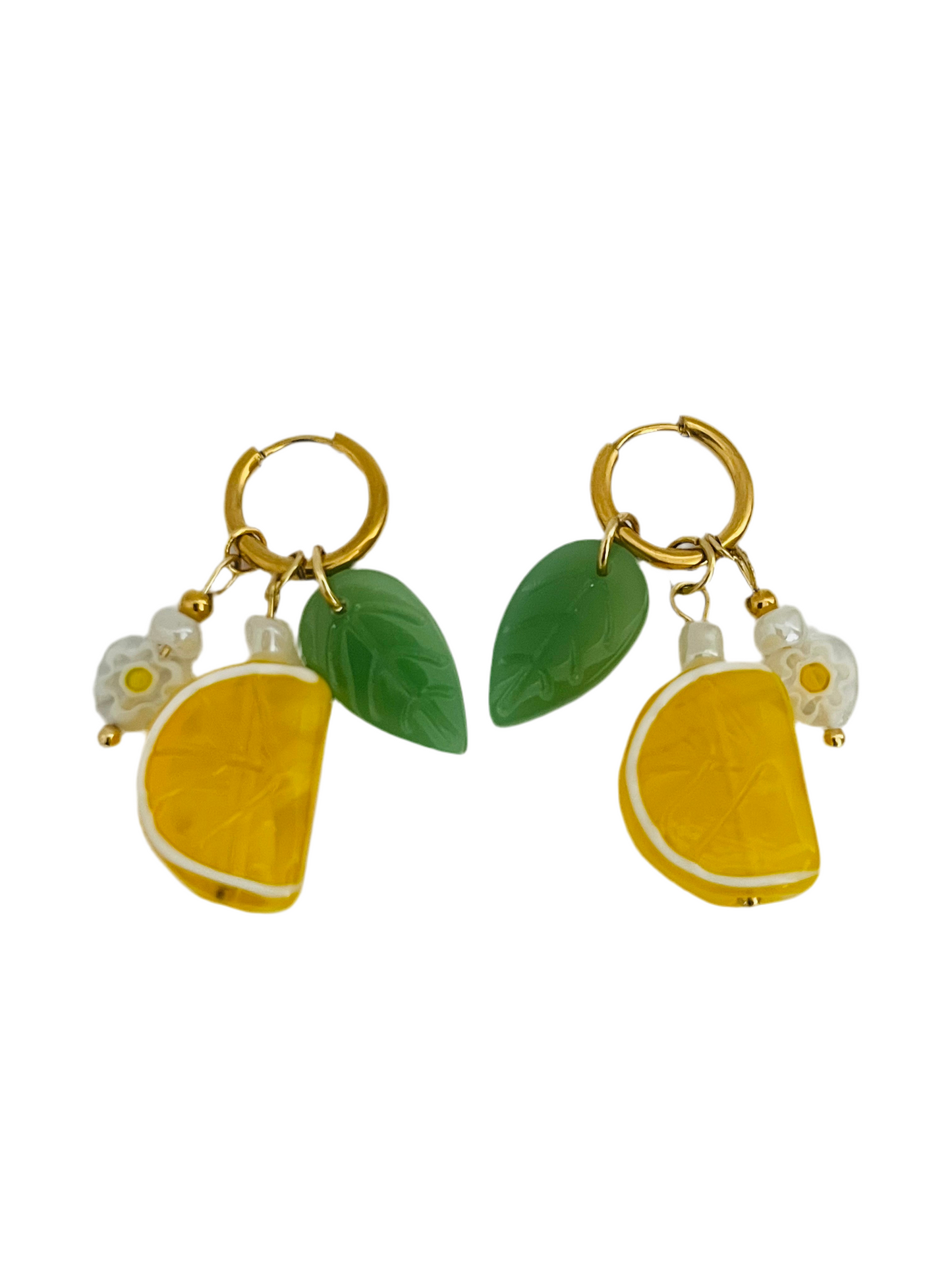 Lemon charm earrings