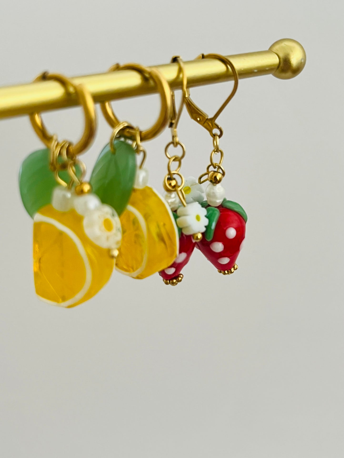 Lemon charm earrings