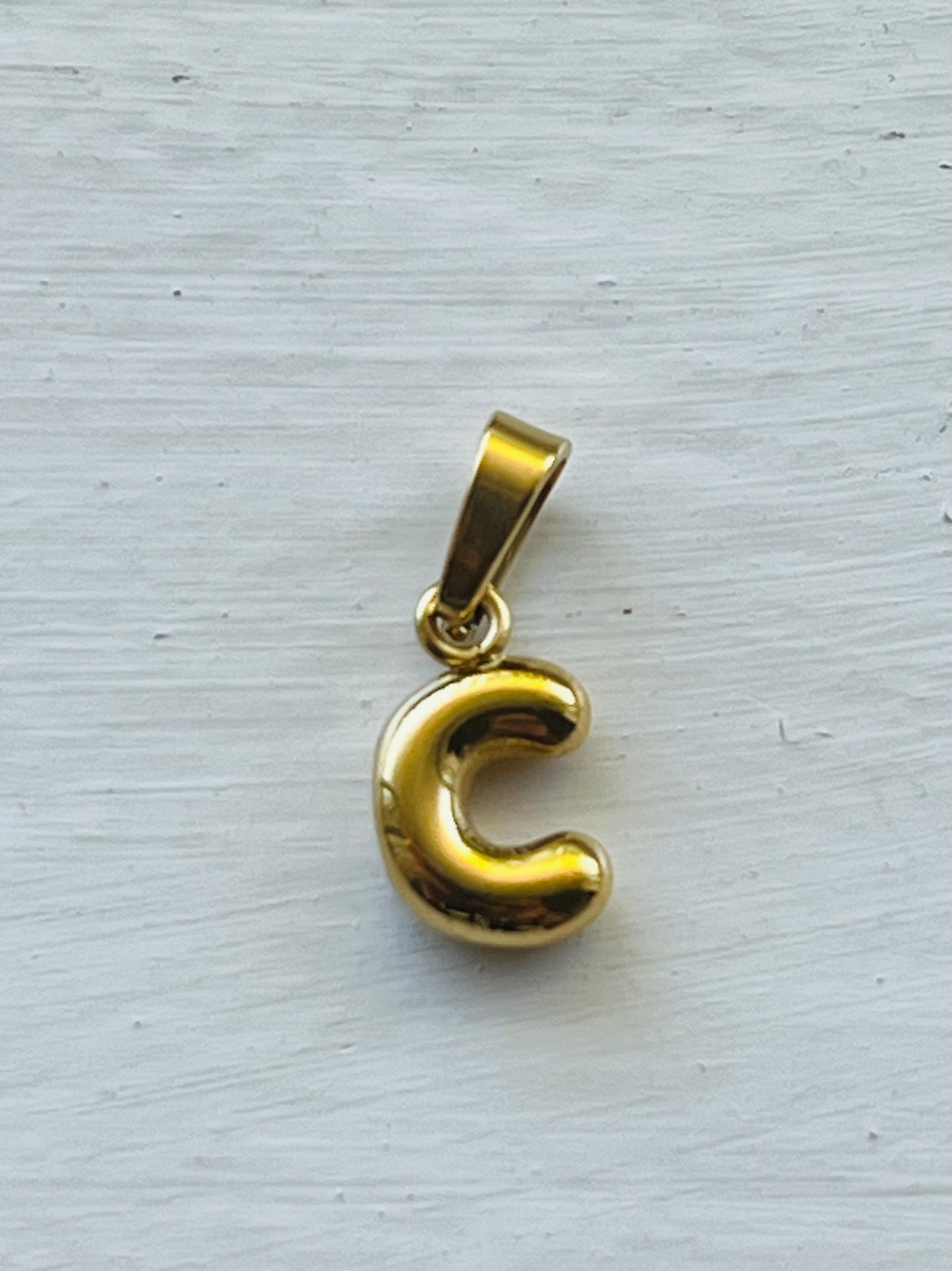 Bubble alphabet letter initial charm pendants