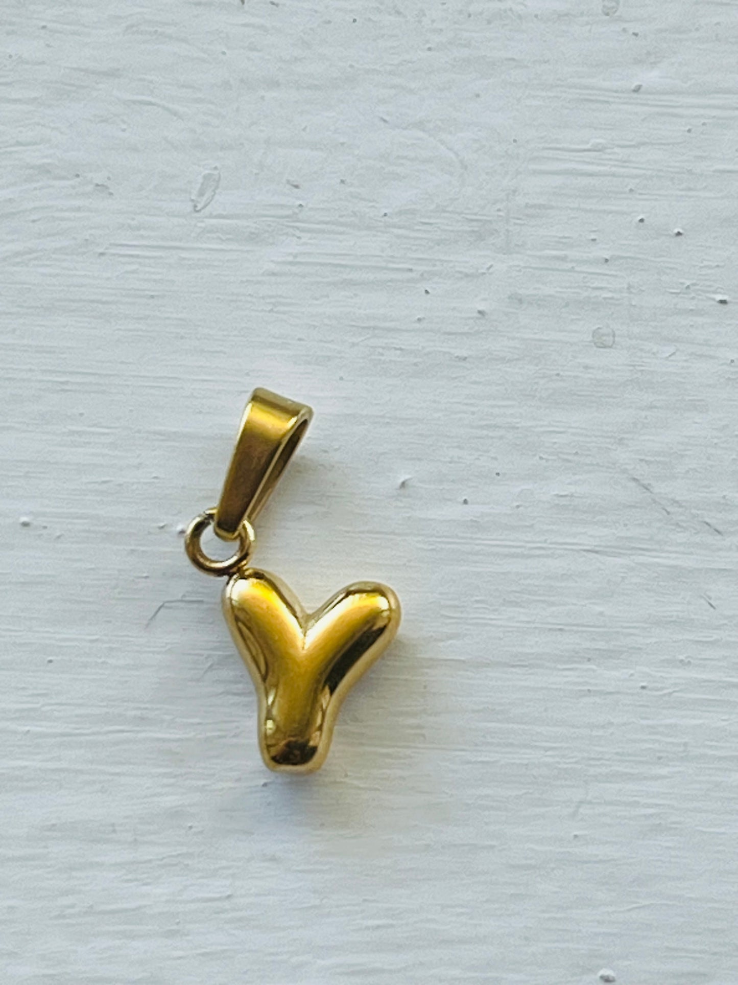 Bubble alphabet letter initial charm pendants