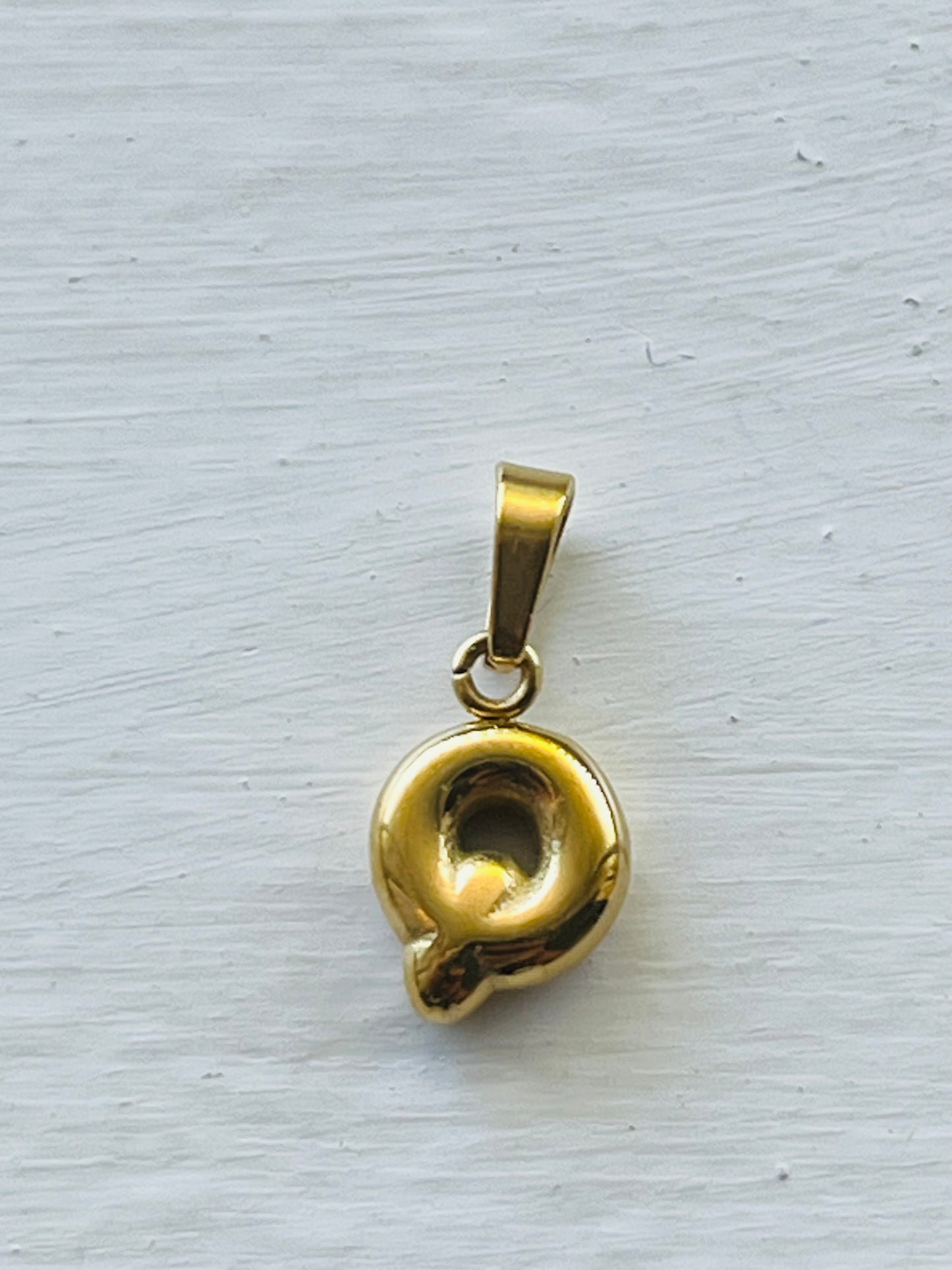 Bubble alphabet letter initial charm pendants