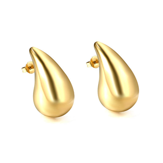 Wendy waterdrop gold stud earrings