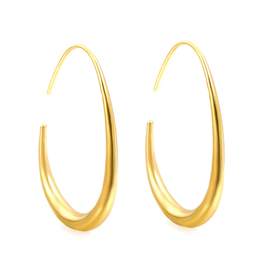 Charlize oval geometric gold hoop earring