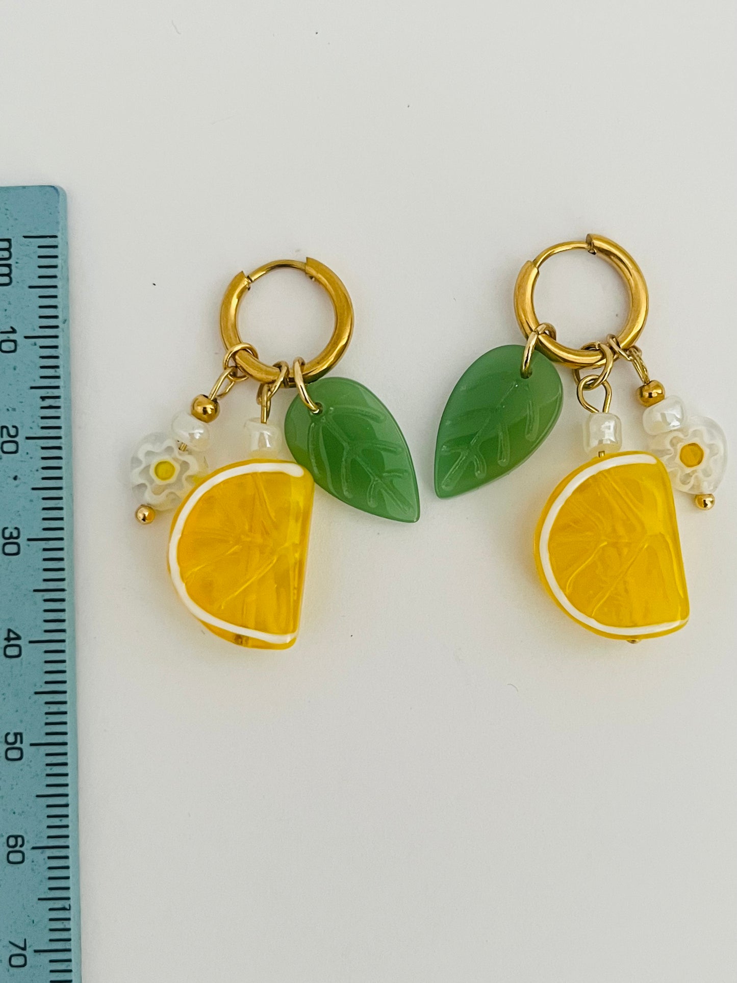 Lemon charm earrings