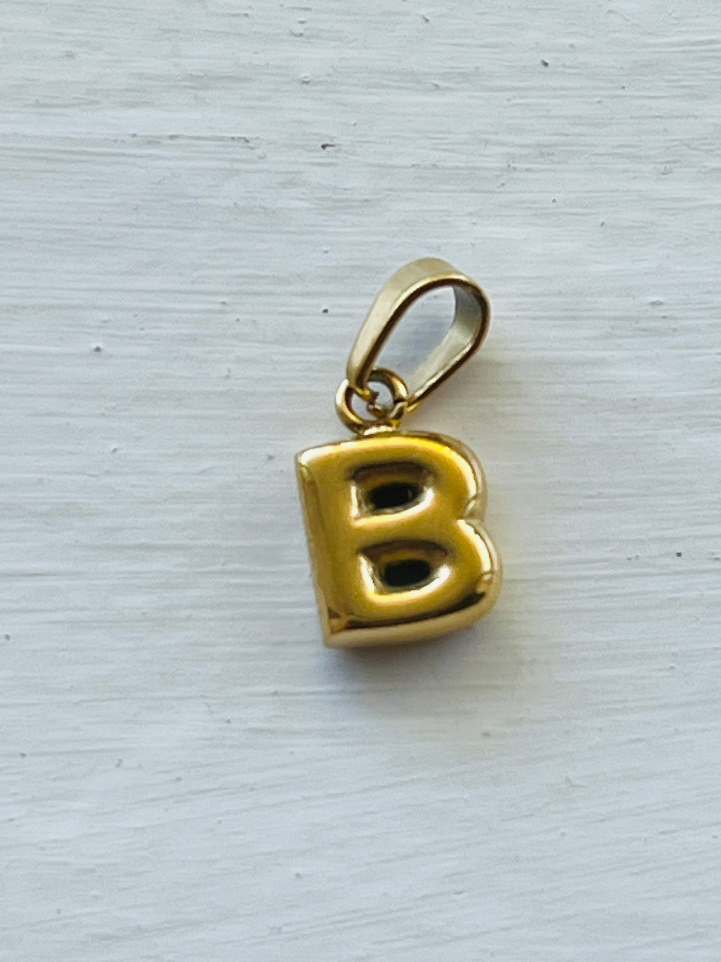 Bubble alphabet letter initial charm pendants