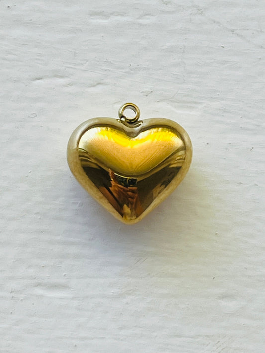 Puffy peach heart charm pendant