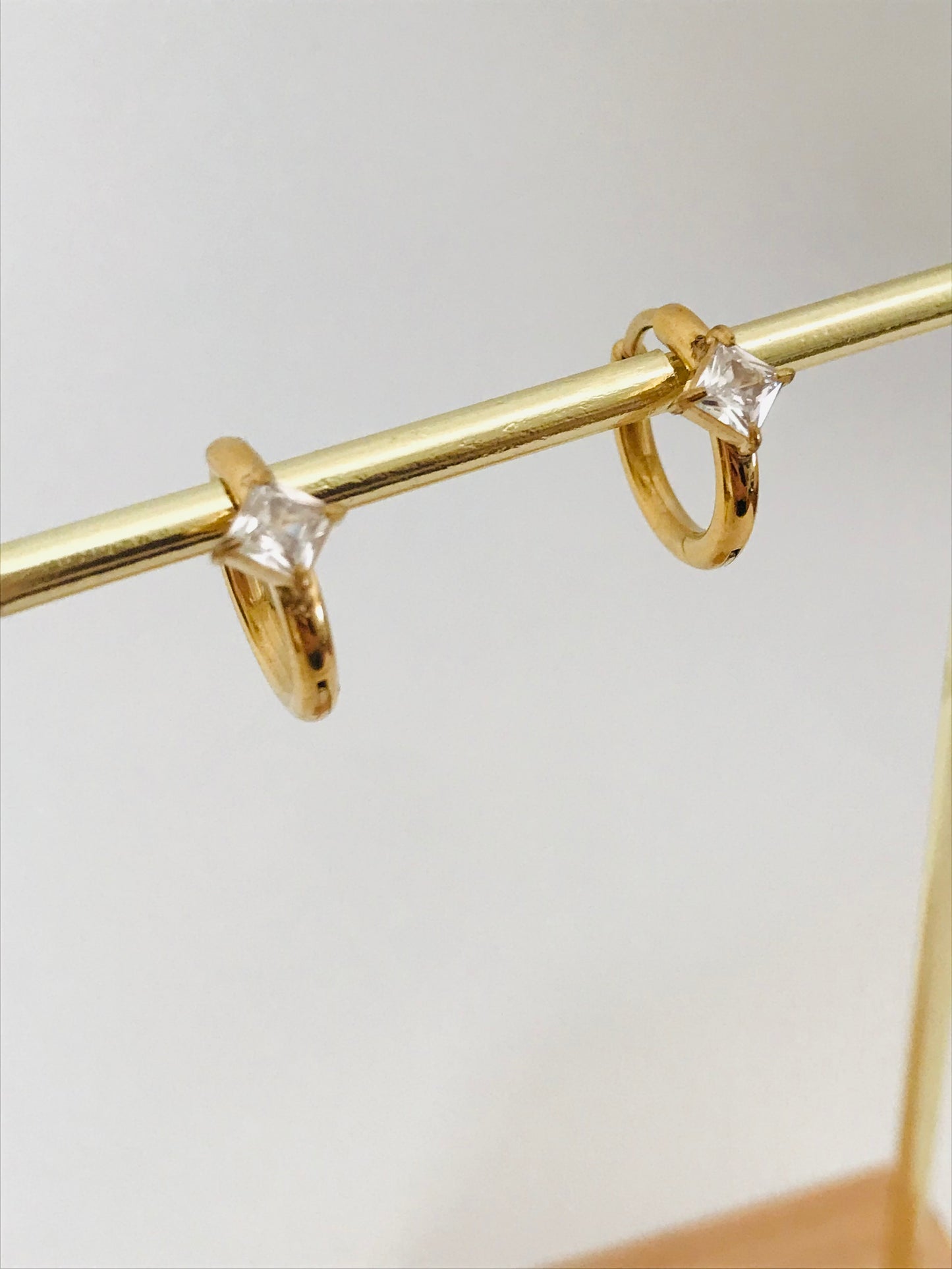 Daphne diamante gold huggie hoop earrings