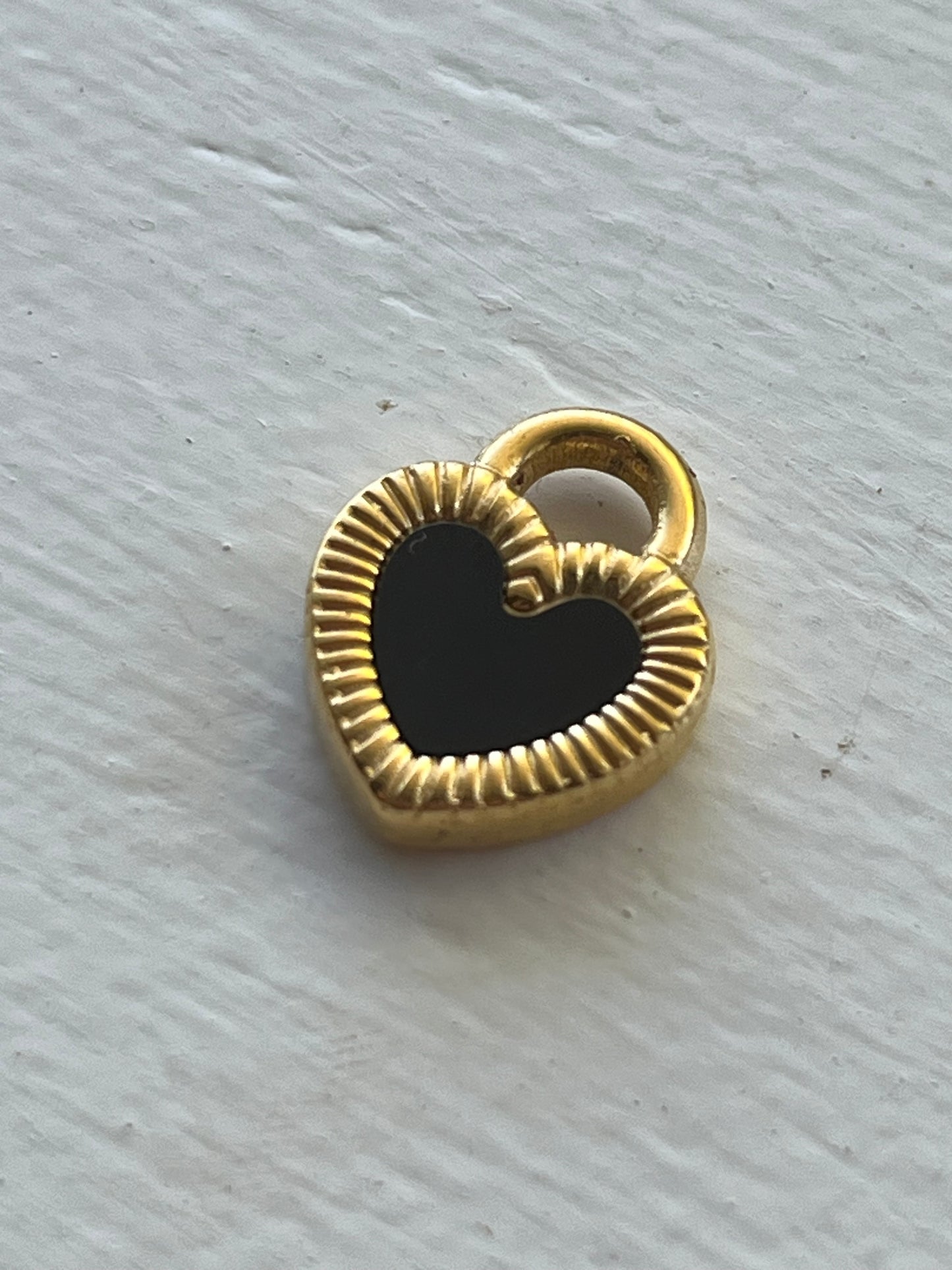 Yin yang black and white heart charms