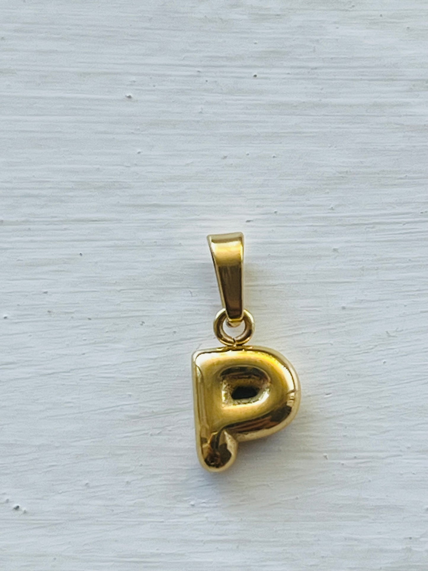 Bubble alphabet letter initial charm pendants