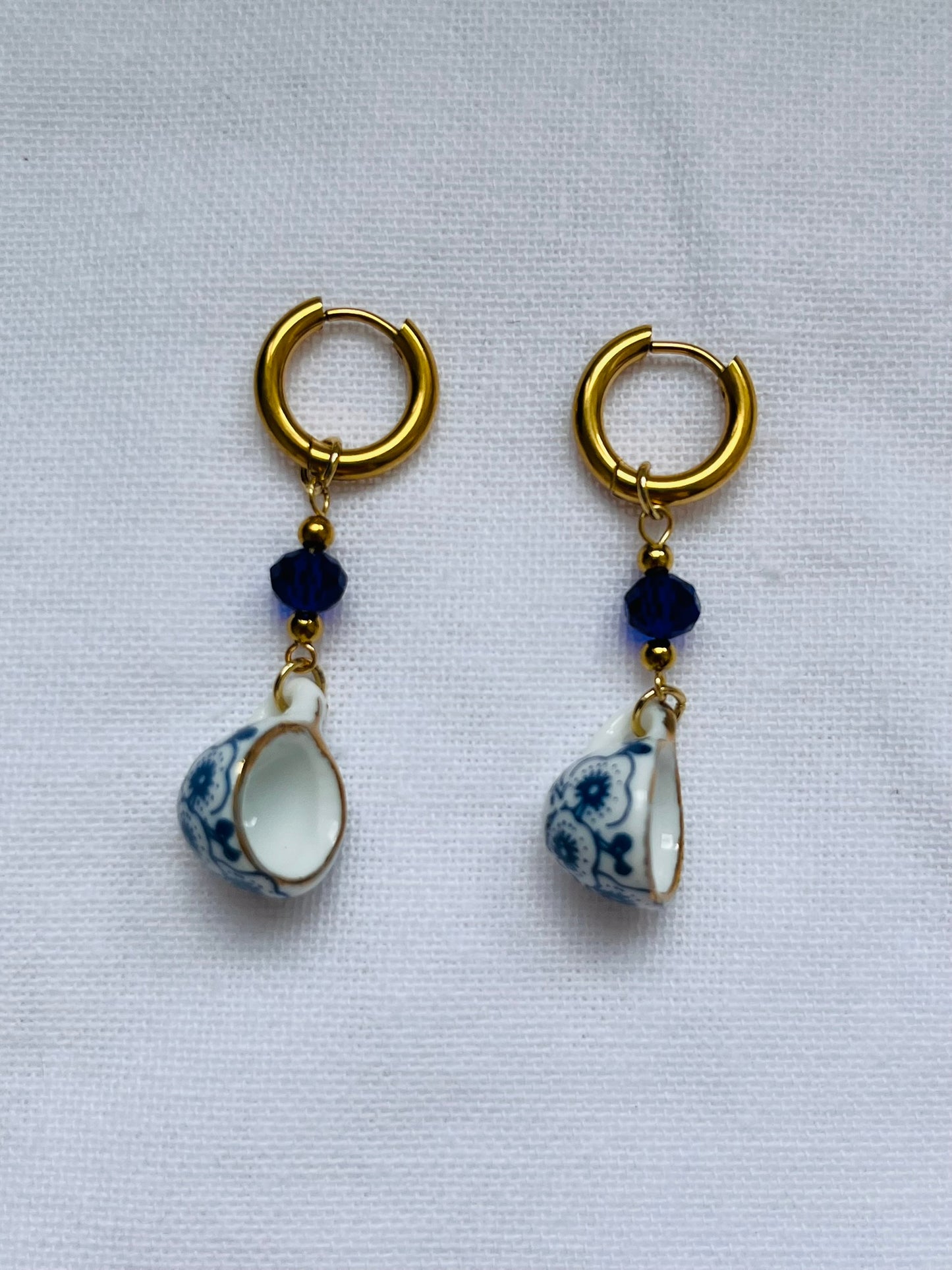 Blue Notes Teacup charm earrings