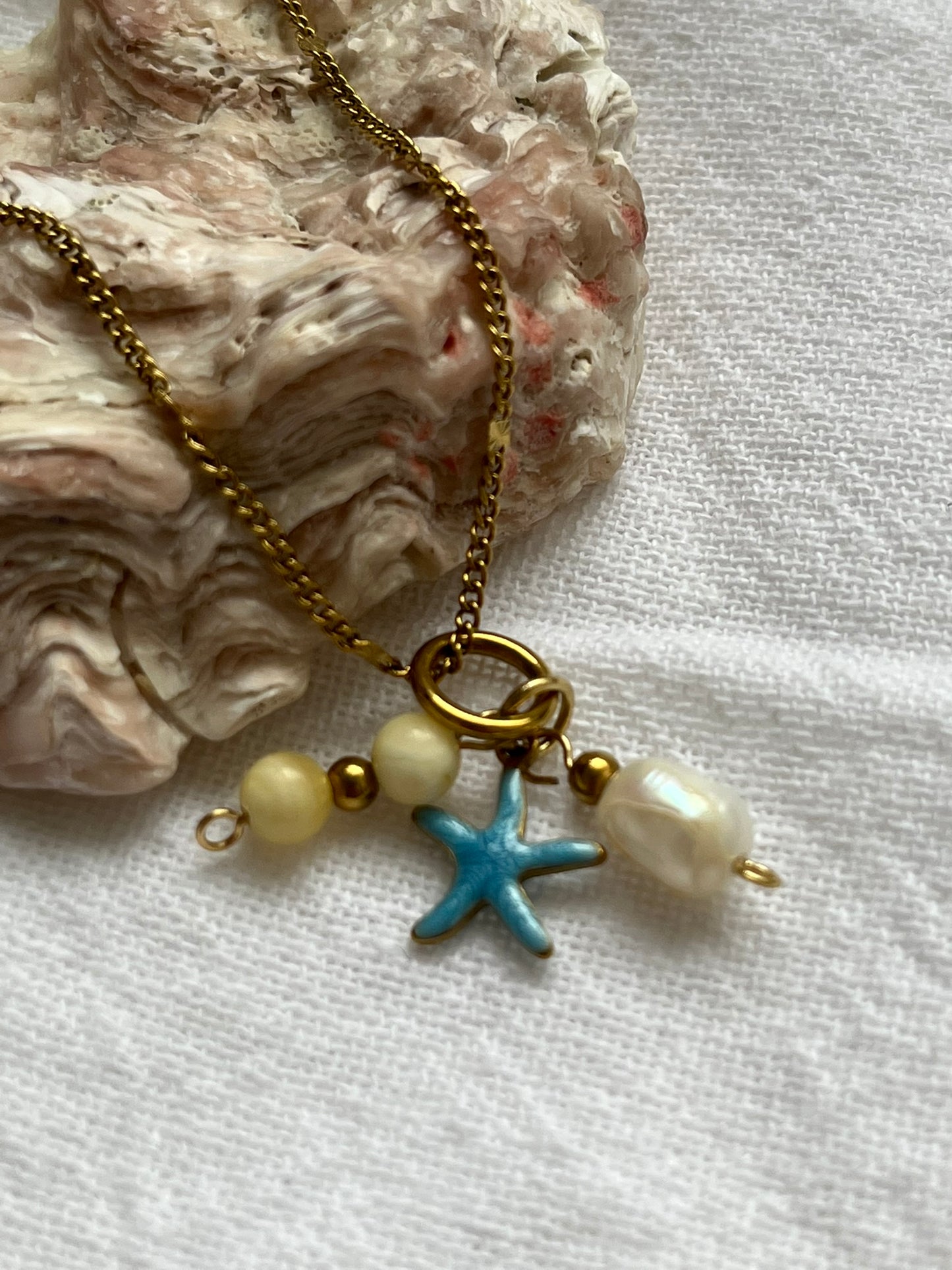 Coastal cluster charm necklace