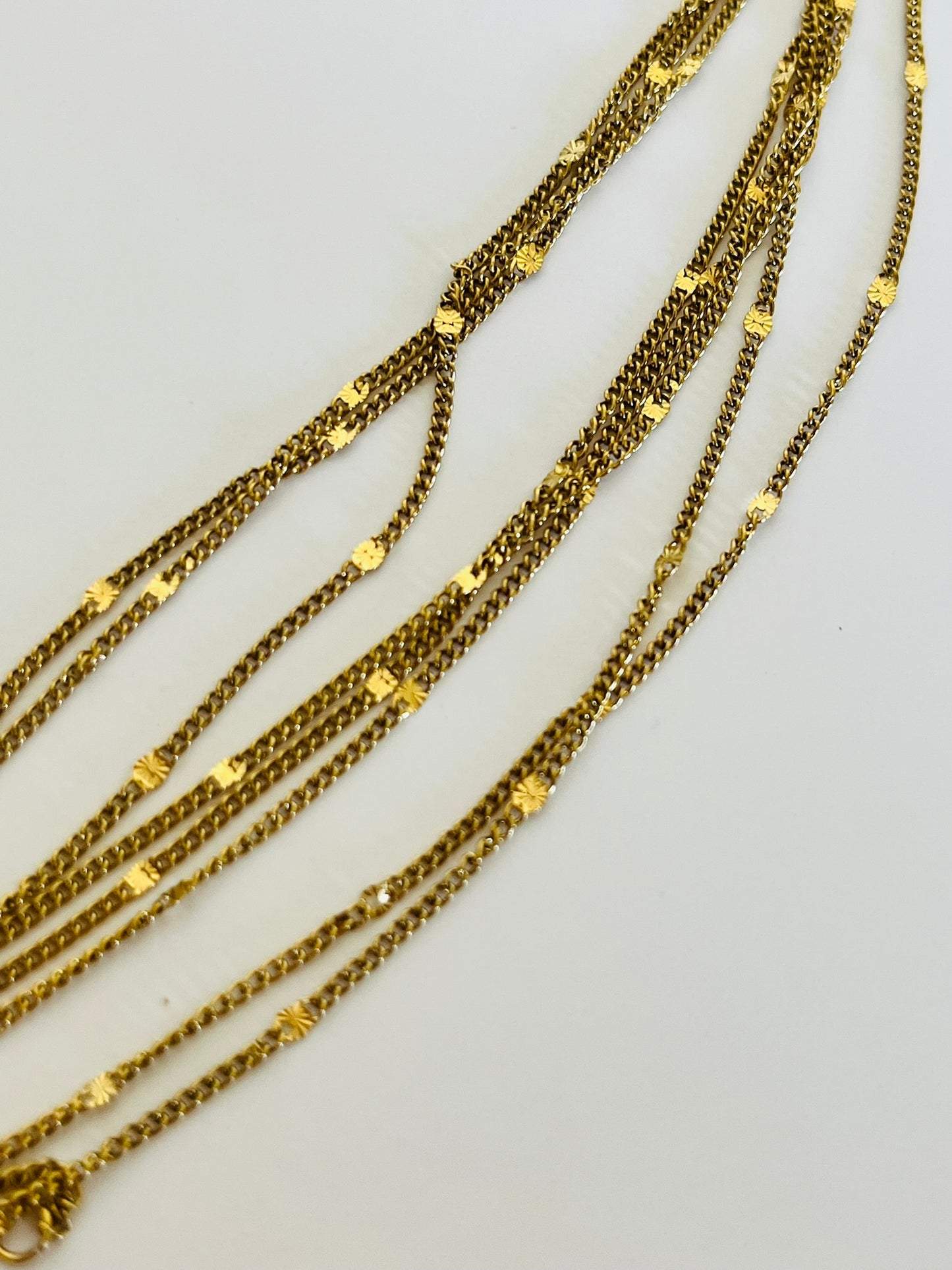 Logan stamped flat chain gold necklace