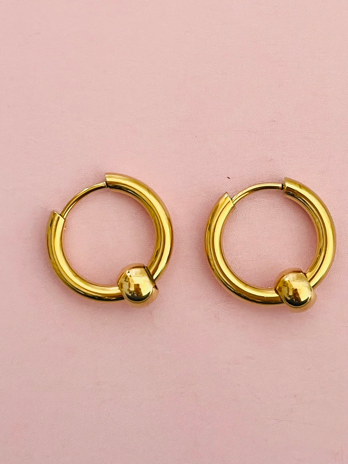 Lola gold hoop ball earring
