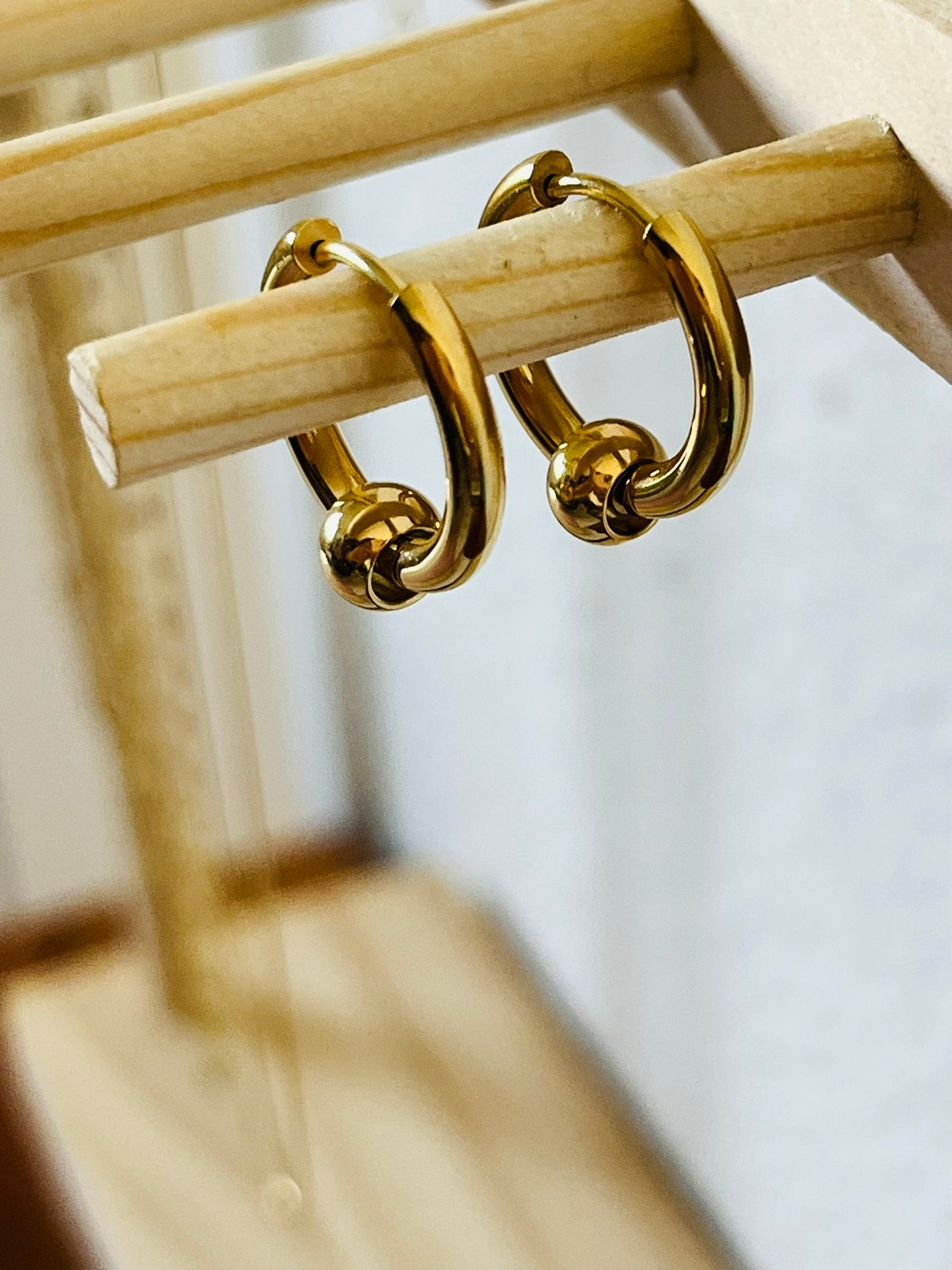 Lola gold hoop ball earring