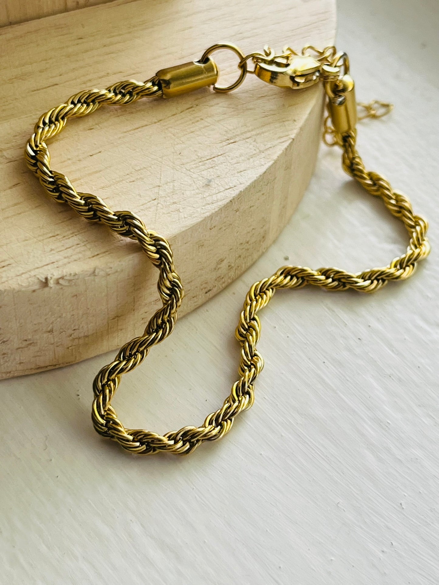 Piper French rope twisted gold bracelet