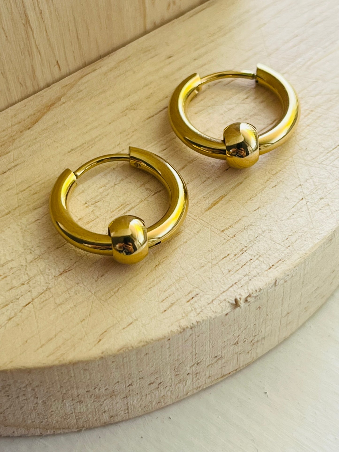 Lola gold hoop ball earring
