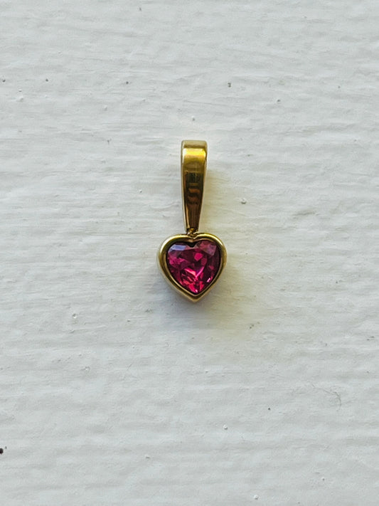 Rose heart charm pendant