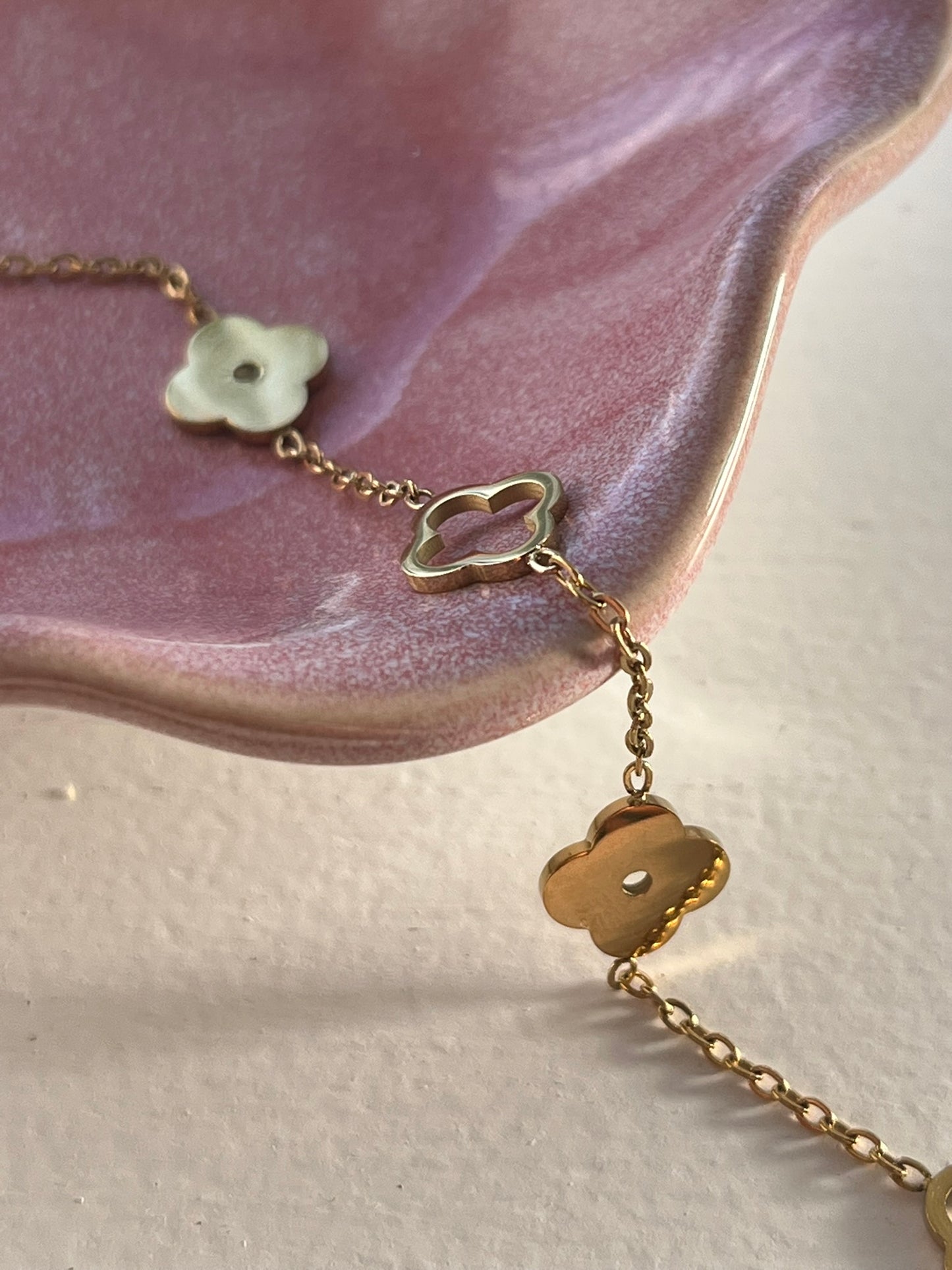 Paris clover charm gold bracelet
