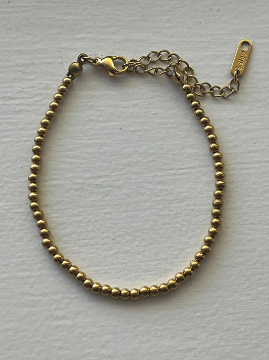 Lana stainless steel beaded gold bracelet