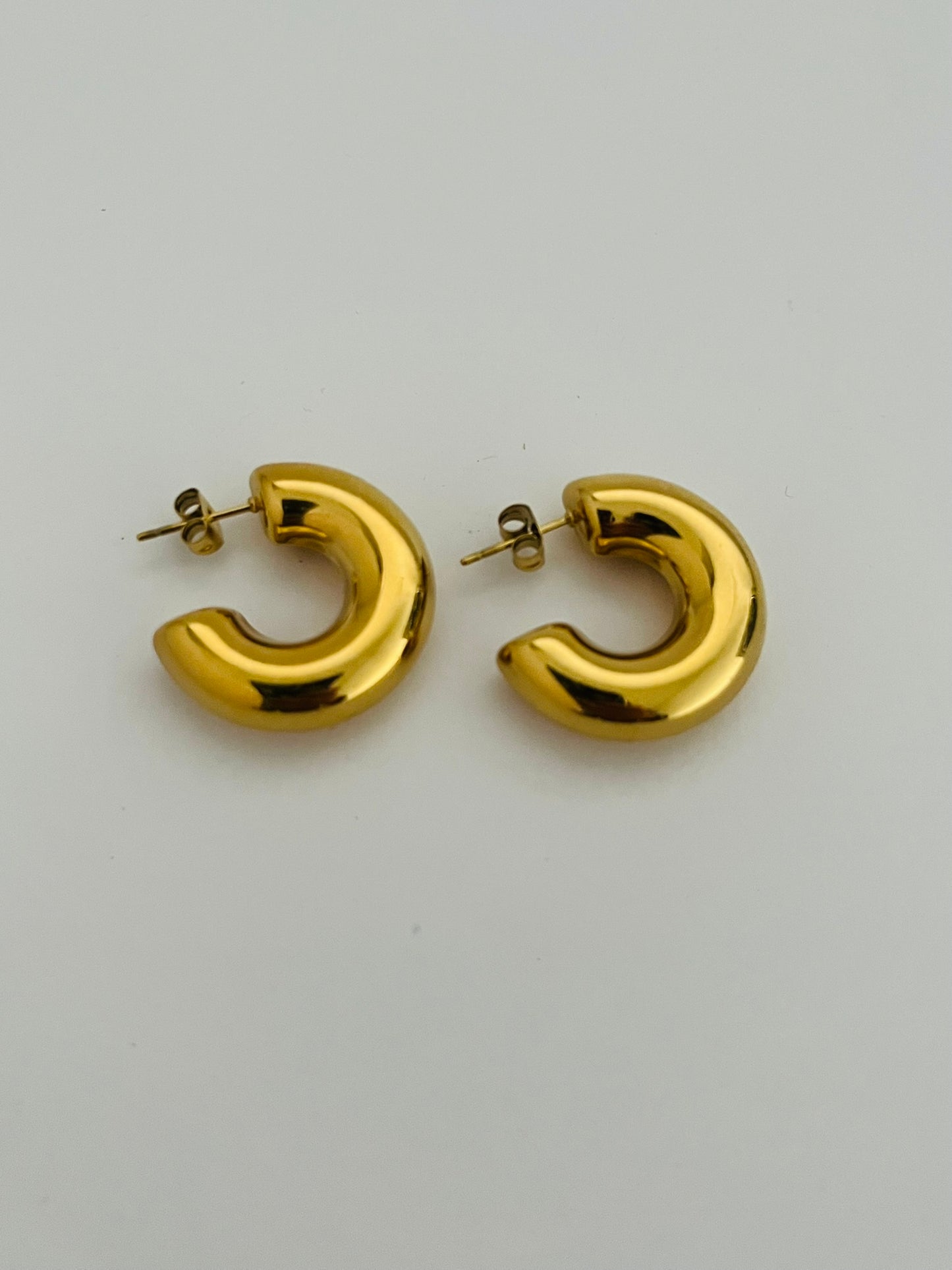 Ivy chunky thick c shape gold hoop earrings