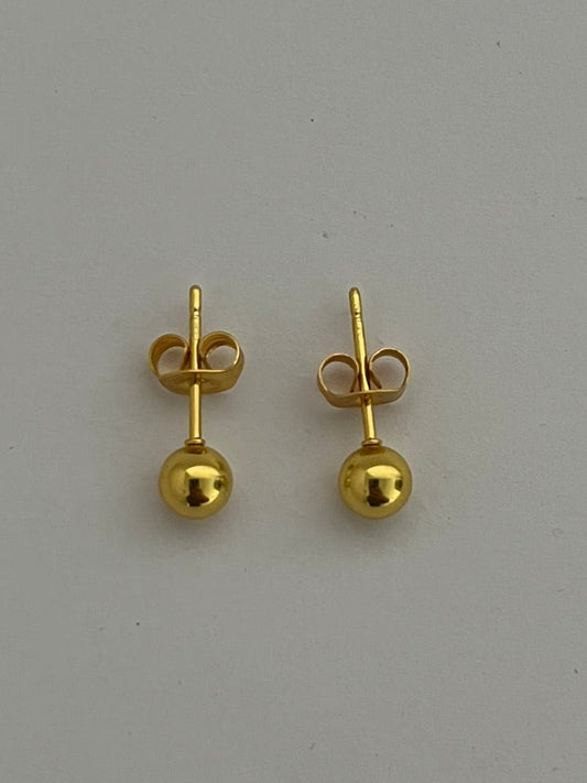 Carly gold ball stud earrings