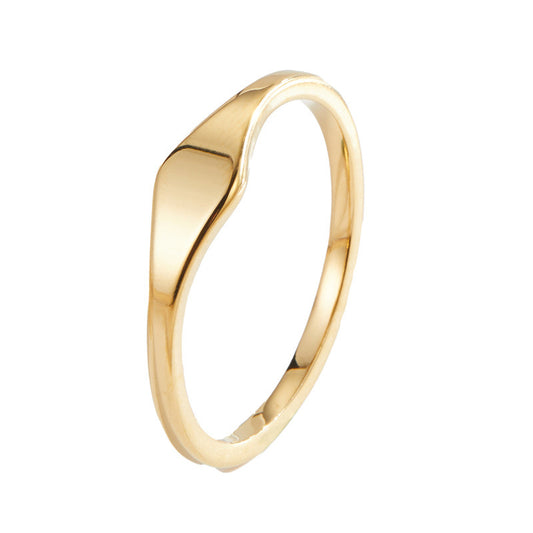 Tina oval gold stainless steel ring