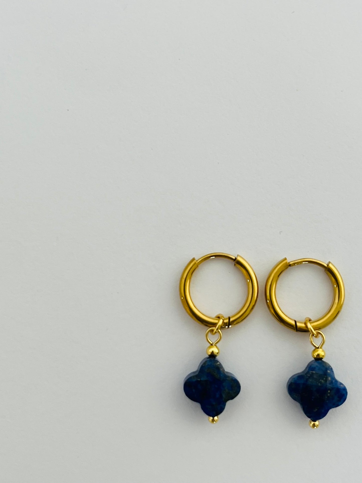 Sophie blue mini clover hoop earring