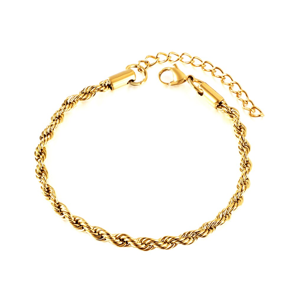 Piper French rope twisted gold bracelet