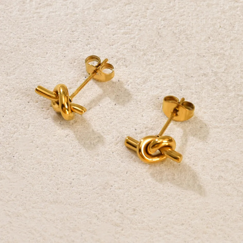 Infinity knot stud earrings