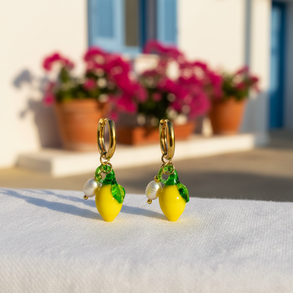 Lemon Drop Earrings – Mediterranean, Reference Image