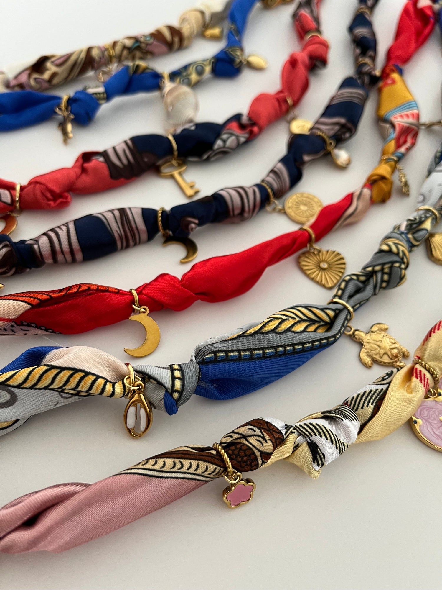 Silky bandana necklaces