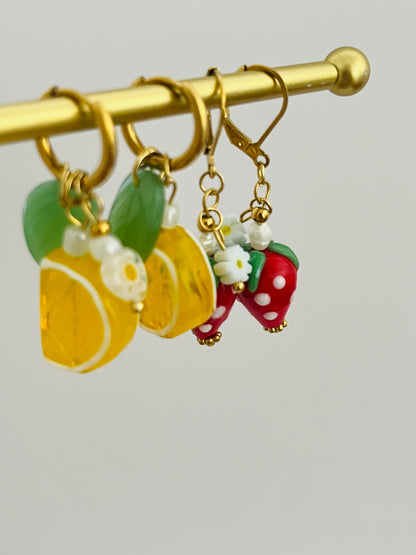 Lemon charm earrings