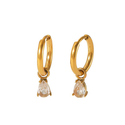 Lydia Pendant Gold Hoop Earrings