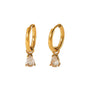 Lydia Pendant Gold Hoop Earrings