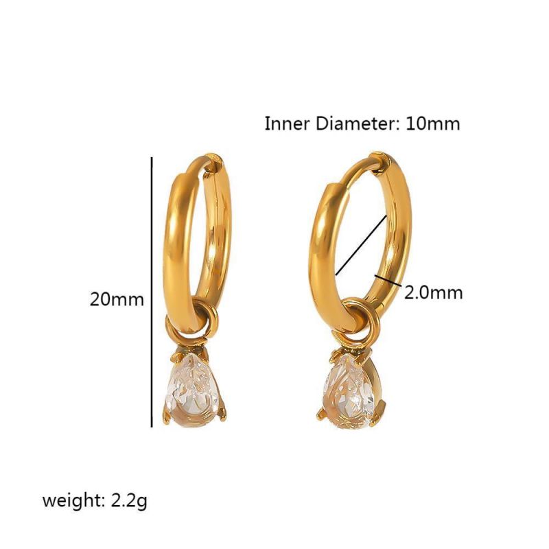 Lydia Pendant Gold Hoop Earrings