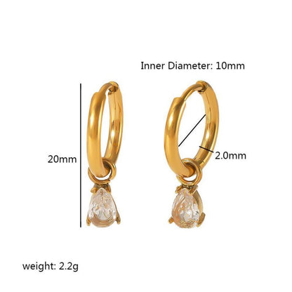 Lydia Pendant Gold Hoop Earrings