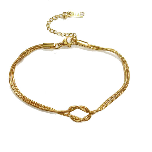 Infinity knot gold bracelet
