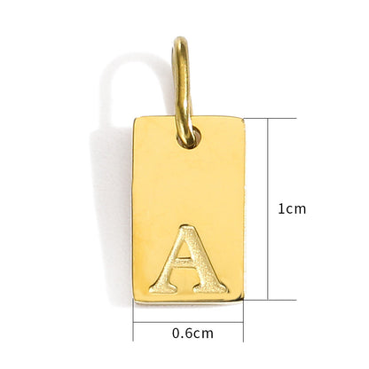 Initial letter gold disk pendant