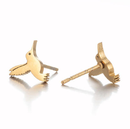 Birdy bird gold stud earrings