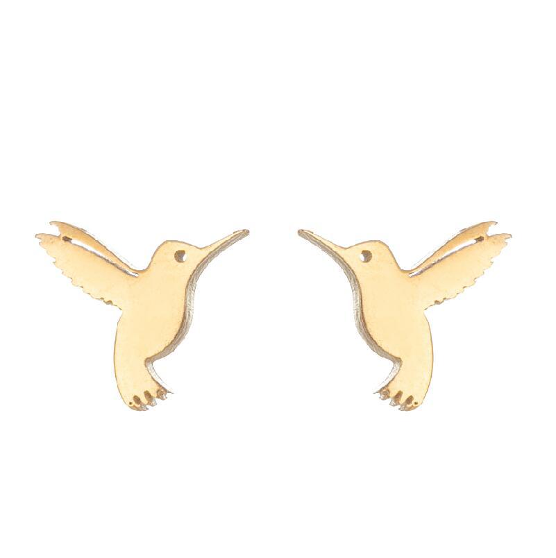 Birdy bird gold stud earrings