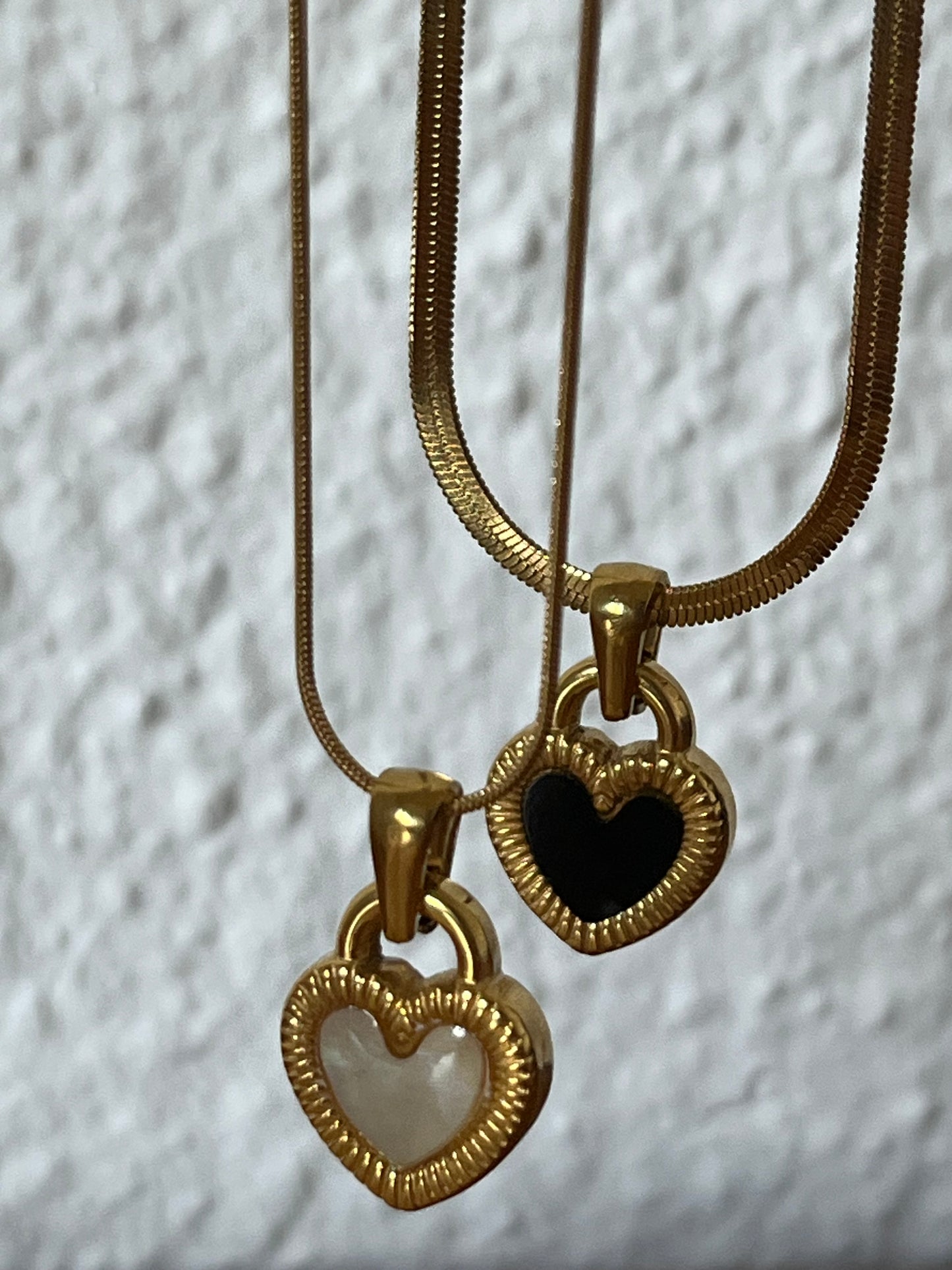 Yin yang black and white heart charms