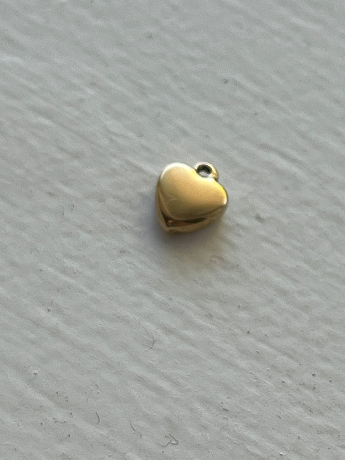 Tiny puff peach heart charm pendant