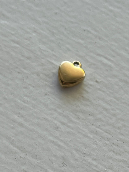 Tiny puff peach heart charm pendant