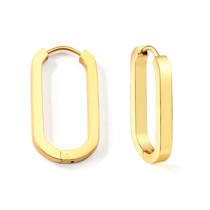 Clara oval gold hoop earrings