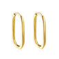 Mini oval geometric gold hoop earrings Waterproof and Tarnish proof