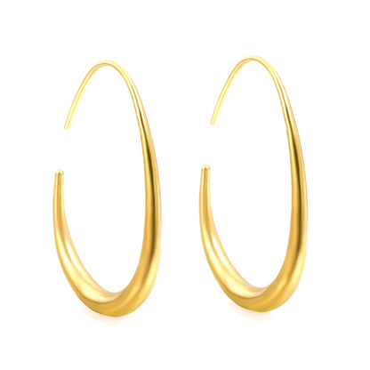 Charlize oval geometric gold hoop earring