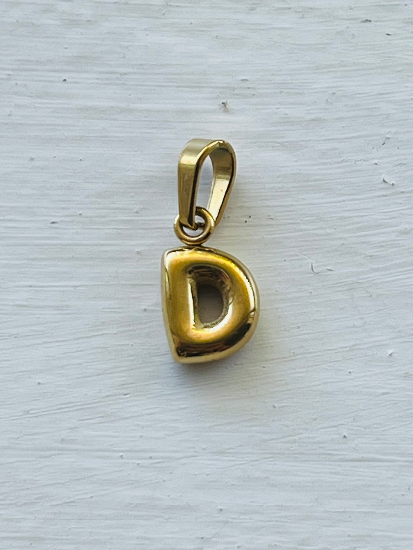 Bubble alphabet letter initial charm pendants