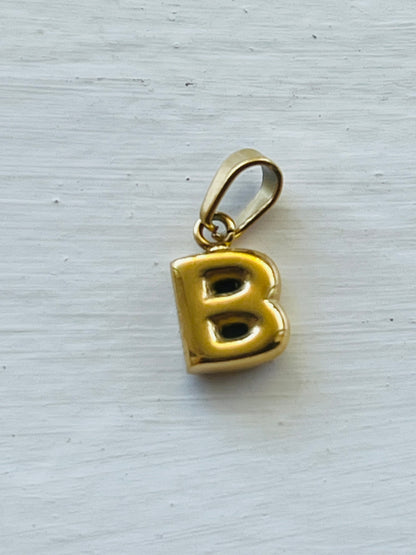Bubble alphabet letter initial charm pendants