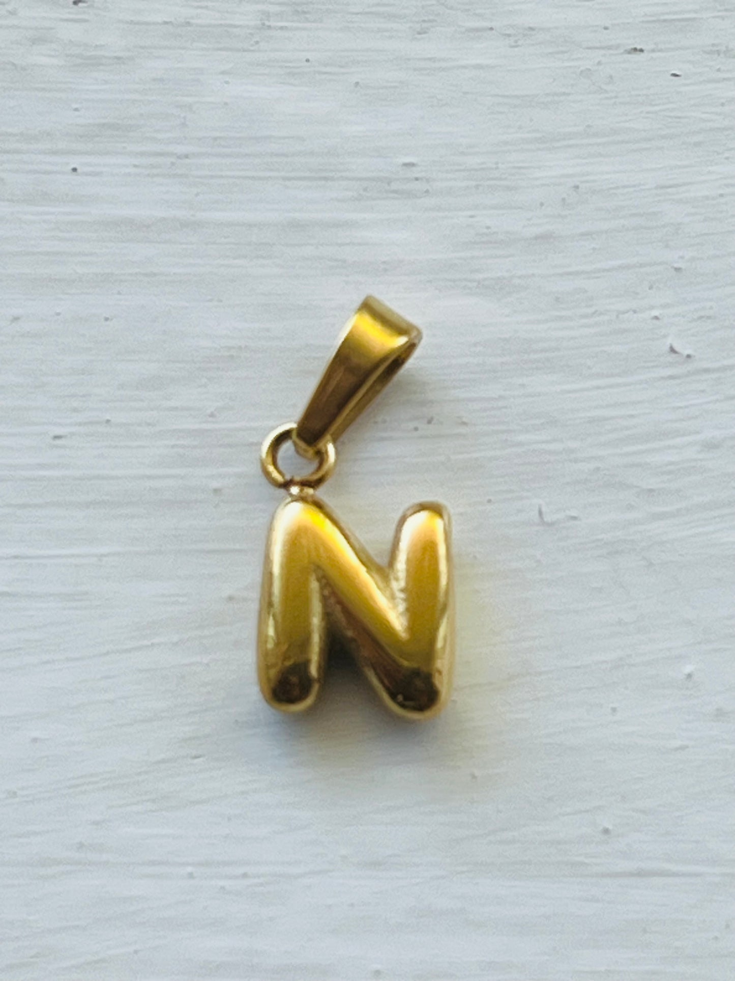 Bubble alphabet letter initial charm pendants