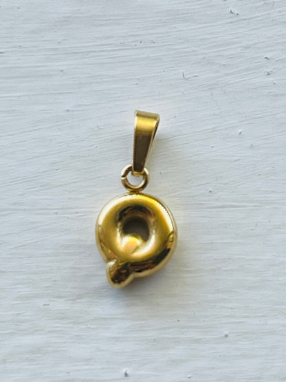 Bubble alphabet letter initial charm pendants
